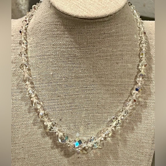 Laguna Jewelry - Laguna Crystal Beaded Choker Necklace and Clip Earrings